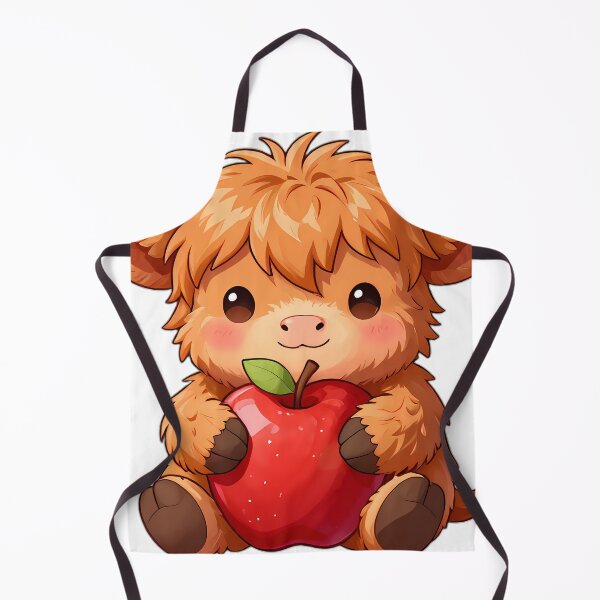 Item preview, Cute Baby Highland Cow Hugging Red Orchard Apple designed and sold by pumsquare.