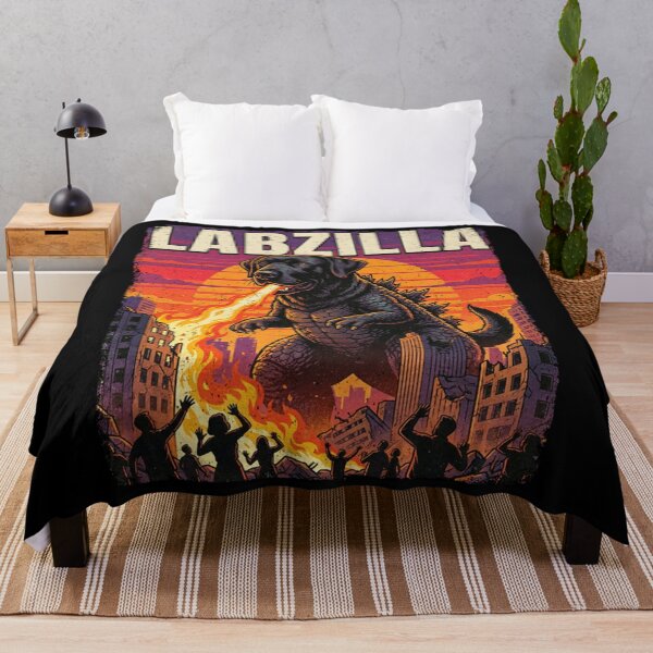Item preview, Labzilla Giant Black Labrador Retriever Dog Monster Parody designed and sold by PeggyGilligan.