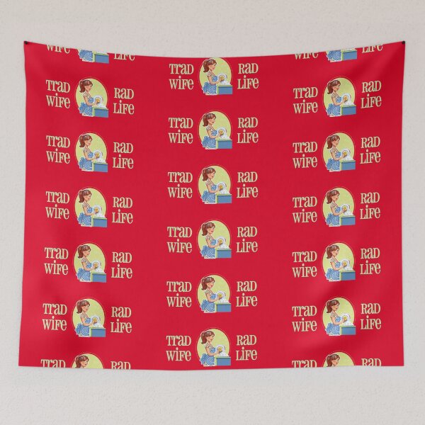Item preview, Trad Wife Rad Life (Green on Red) designed and sold by PawsitiveMum3.