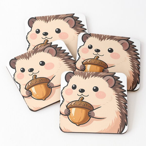 Item preview, Cute Farm Hedgehog Clutching Shiny Acorn designed and sold by pumsquare.