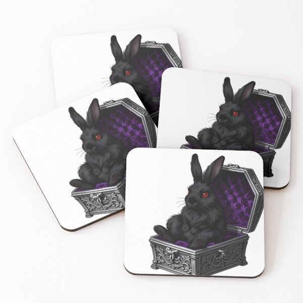 Item preview, Gothic Moon Rabbit Silver Coffin designed and sold by IllumeInk.