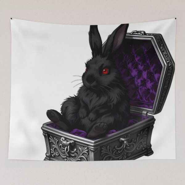 Item preview, Gothic Moon Rabbit Silver Coffin designed and sold by IllumeInk.