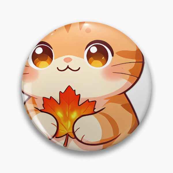 Item preview, Cute Farm Tabby Kitten with Autumn Maple Leaf designed and sold by pumsquare.