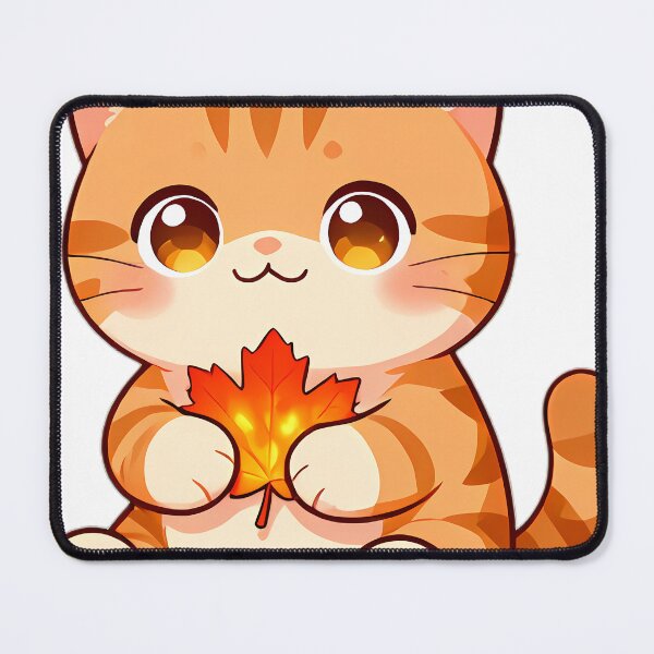 Item preview, Cute Farm Tabby Kitten with Autumn Maple Leaf designed and sold by pumsquare.