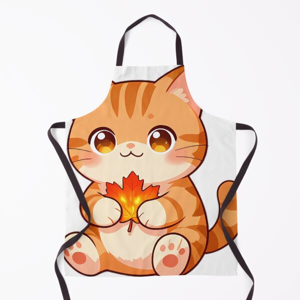 Item preview, Cute Farm Tabby Kitten with Autumn Maple Leaf designed and sold by pumsquare.
