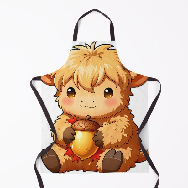 Item preview, Cute Baby Highland Cow with Acorn and Leaf designed and sold by pumsquare.