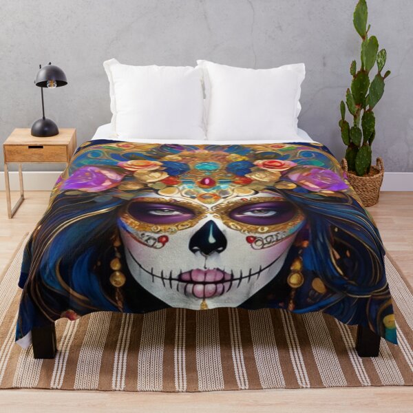 Item preview, Colorful Sugar Skull Lady designed and sold by TheDarkWardrobe.