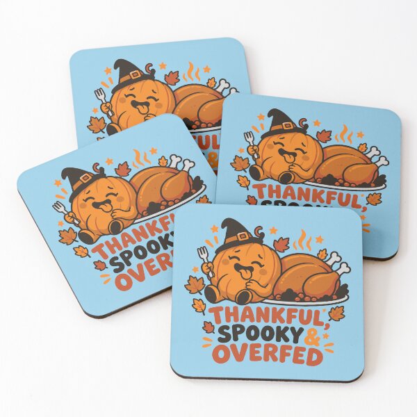 Item preview, Thankful Spooky & Overfed Halloween Thanksgiving Turkey Pumpkin Sticker designed and sold by ُEldalal-Design.