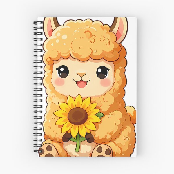 Item preview, Cute Baby Llama Cria with Autumn Sunflower designed and sold by pumsquare.