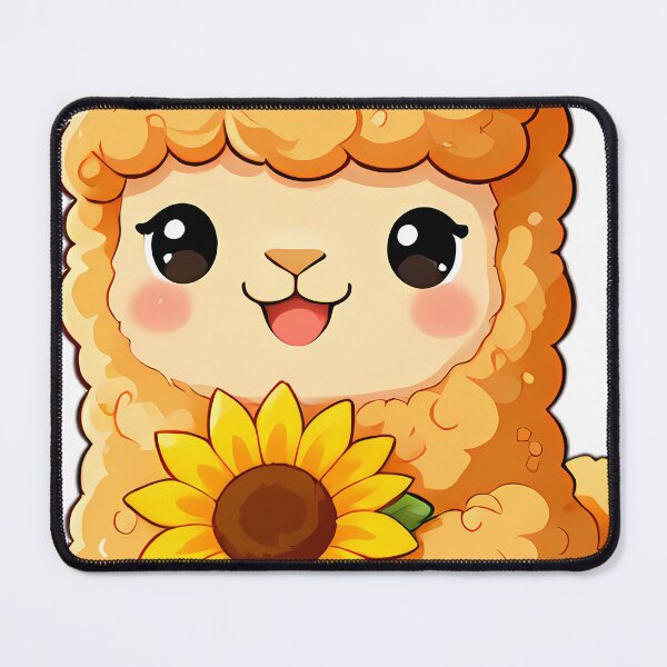 Item preview, Cute Baby Llama Cria with Autumn Sunflower designed and sold by pumsquare.
