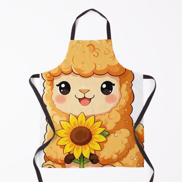 Item preview, Cute Baby Llama Cria with Autumn Sunflower designed and sold by pumsquare.
