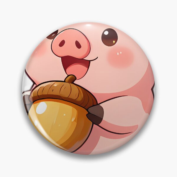 Item preview, Cute Potbellied Piglet with Golden Acorn designed and sold by pumsquare.