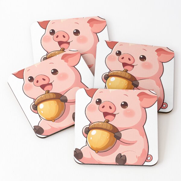 Item preview, Cute Potbellied Piglet with Golden Acorn designed and sold by pumsquare.