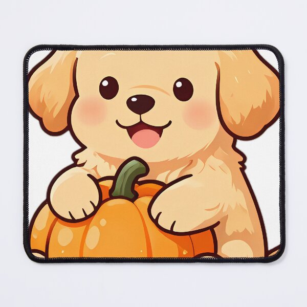 Item preview, Cute Golden Retriever Puppy with Autumn Pumpkin designed and sold by pumsquare.