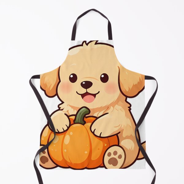 Item preview, Cute Golden Retriever Puppy with Autumn Pumpkin designed and sold by pumsquare.