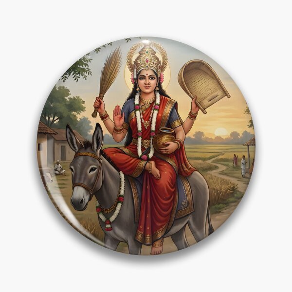 Item preview, Maa Sheetla Mata Sacred Rural Devotional Art designed and sold by hutofdesigns.