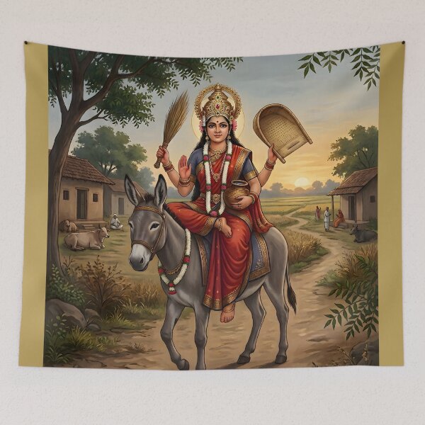 Item preview, Maa Sheetla Mata Sacred Rural Devotional Art designed and sold by hutofdesigns.