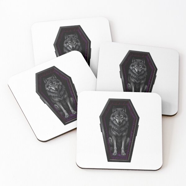 Item preview, Gothic Timber Wolf Obsidian Coffin designed and sold by IllumeInk.