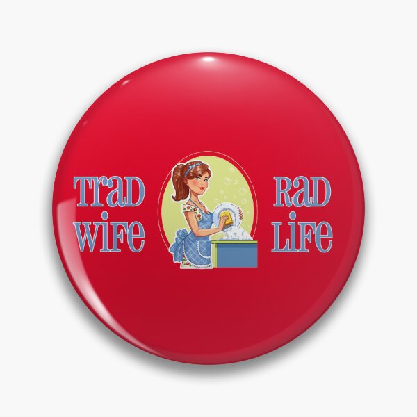 Item preview, Trad Wife Rad Life (Blue on Red) designed and sold by PawsitiveMum3.