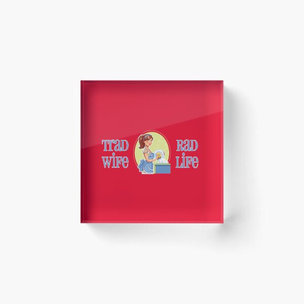Item preview, Trad Wife Rad Life (Blue on Red) designed and sold by PawsitiveMum3.
