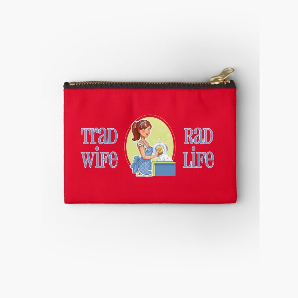 Item preview, Trad Wife Rad Life (Blue on Red) designed and sold by PawsitiveMum3.