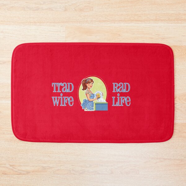 Item preview, Trad Wife Rad Life (Blue on Red) designed and sold by PawsitiveMum3.