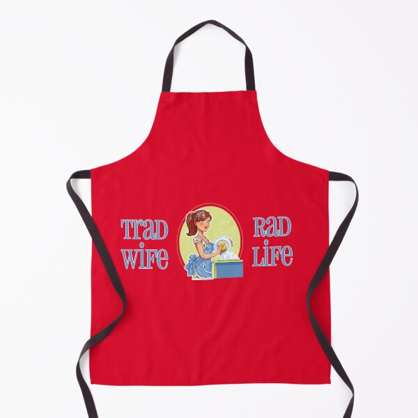 Item preview, Trad Wife Rad Life (Blue on Red) designed and sold by PawsitiveMum3.