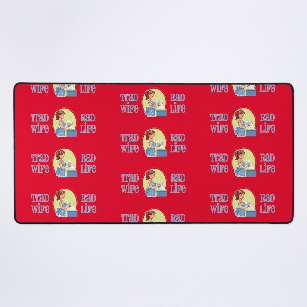Item preview, Trad Wife Rad Life (Blue on Red) designed and sold by PawsitiveMum3.