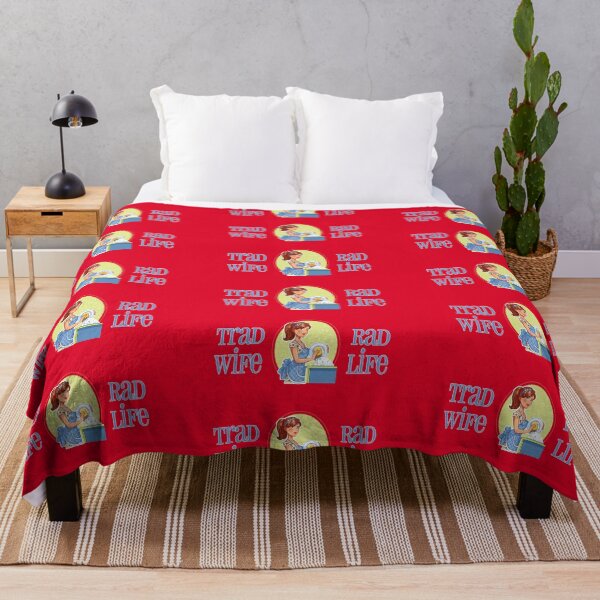 Item preview, Trad Wife Rad Life (Blue on Red) designed and sold by PawsitiveMum3.