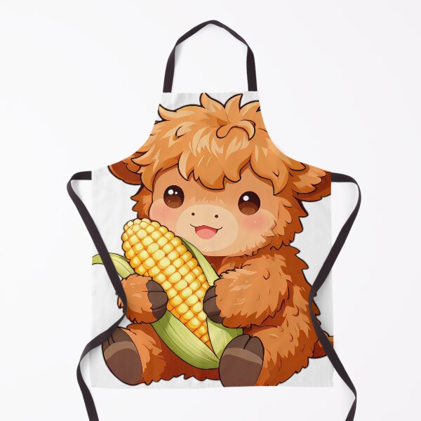 Item preview, Cute Baby Highland Cow with Harvest Corn Cob designed and sold by pumsquare.