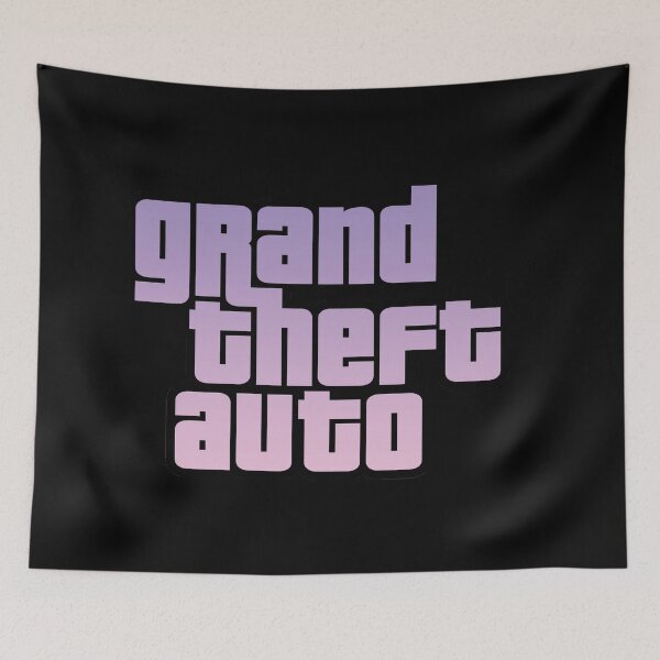 Item preview, GTA Grand Theft Auto Logo Pink Purple Sky designed and sold by BubblePopRed.