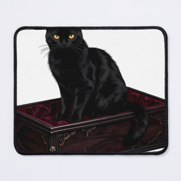 Item preview, Gothic Black Cat Gold Filigree Coffin designed and sold by IllumeInk.
