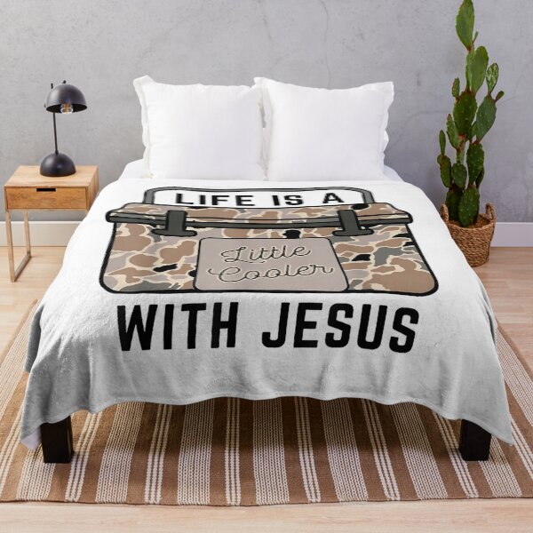 Item preview, Life is A Little Cooler with Jesus Camo Ice Chest designed and sold by PeggyGilligan.
