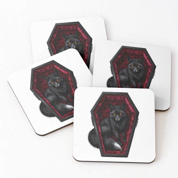 Item preview, Gothic Black Fox Crimson Coffin designed and sold by IllumeInk.