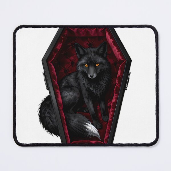 Item preview, Gothic Black Fox Crimson Coffin designed and sold by IllumeInk.