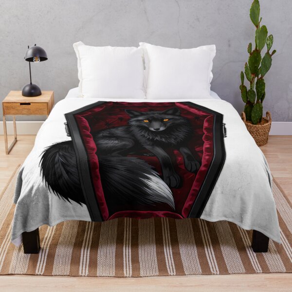 Item preview, Gothic Black Fox Crimson Coffin designed and sold by IllumeInk.
