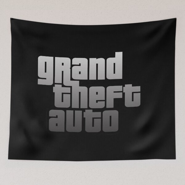 Item preview, GTA Grand Theft Auto Logo Silver designed and sold by BubblePopRed.