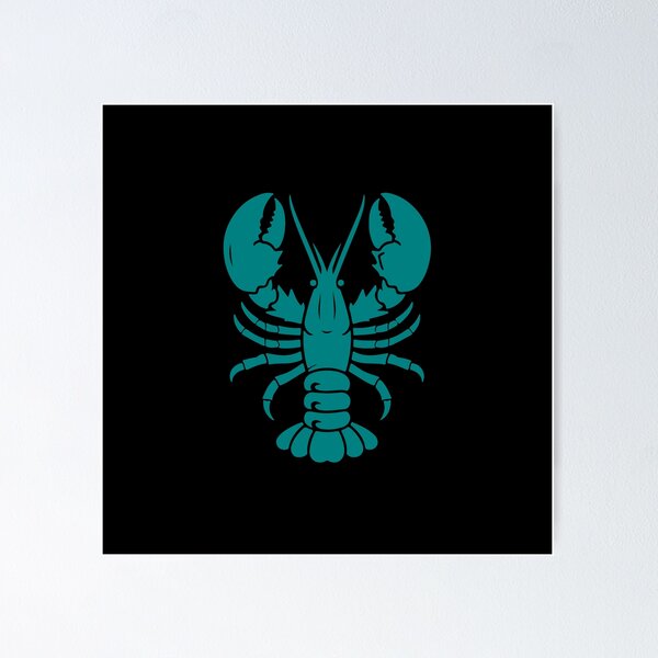 Item preview, Teal Nautical Lobster Silhouette Design designed and sold by pattern-archive.