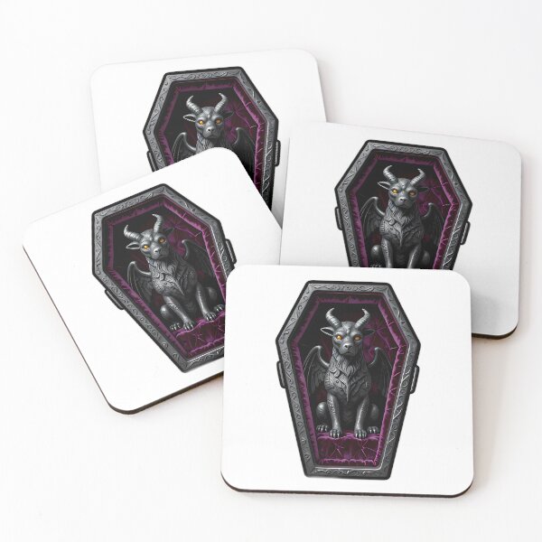 Item preview, Gothic Gargoyle Pup Velvet Coffin designed and sold by IllumeInk.