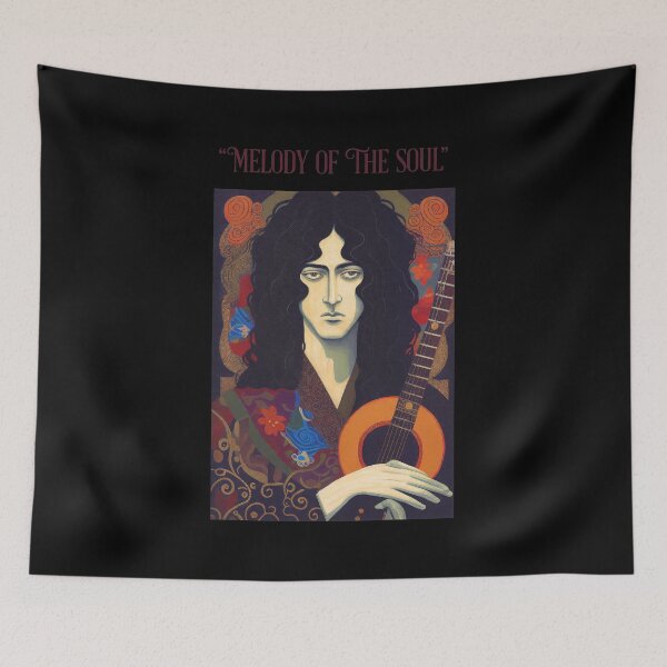 Item preview, Mystical Rock Guitarist Art Nouveau Portrait designed and sold by JENNIFFFER.