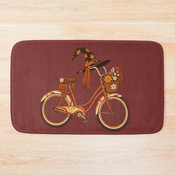 Item preview, Retro 1970s Witch Fringe Bicycle Art – Groovy Vintage Halloween Print designed and sold by MagicMakerPh.
