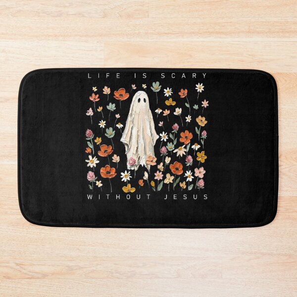 Item preview, Life is Scary Without Jesus Ghost Floral Christian Halloween designed and sold by PeggyGilligan.