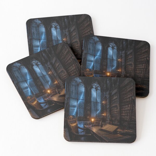 Item preview, Gothic Cathedral Library – Dark Academia Stormy Night Art designed and sold by LazyDayzCo.