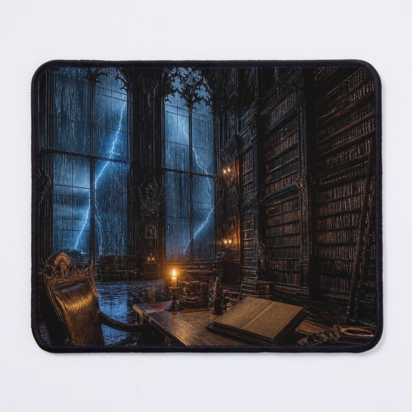 Item preview, Gothic Cathedral Library – Dark Academia Stormy Night Art designed and sold by LazyDayzCo.