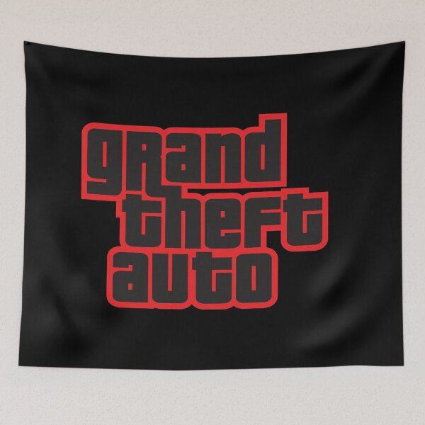 Item preview, GTA Grand Theft Auto Logo Black and Red designed and sold by BubblePopRed.