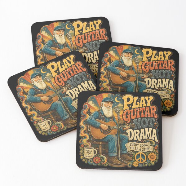 Item preview, Play Guitar Not Drama Vintage Musician Art designed and sold by JENNIFFFER.