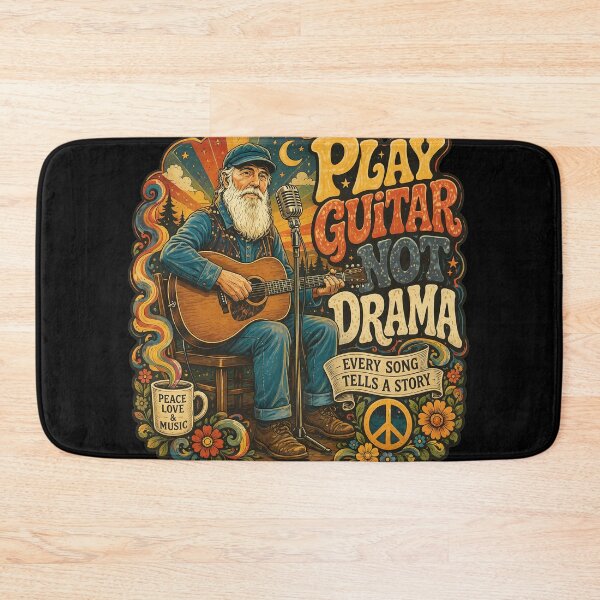 Item preview, Play Guitar Not Drama Vintage Musician Art designed and sold by JENNIFFFER.