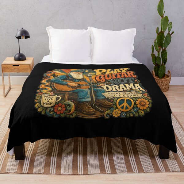 Item preview, Play Guitar Not Drama Vintage Musician Art designed and sold by JENNIFFFER.