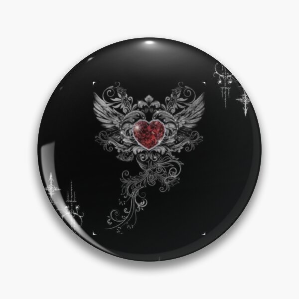 Item preview, Cyber Sigilism Dark Heart - 2000s Y2K Gothic Aesthetic Tribal Tattoo designed and sold by BrontesWhimsyStore.