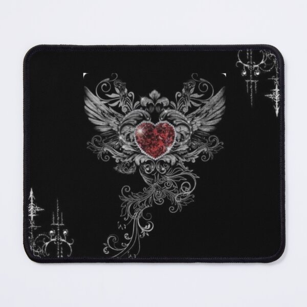 Item preview, Cyber Sigilism Dark Heart - 2000s Y2K Gothic Aesthetic Tribal Tattoo designed and sold by BrontesWhimsyStore.